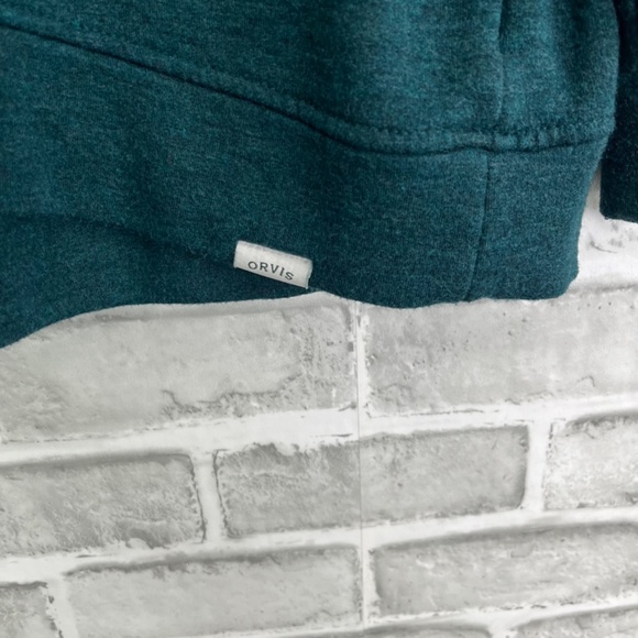 Orvis Hunter Green Modal Blend Super Soft Casual Pullover Sweatshirt Mens Large - Picture 2 of 8